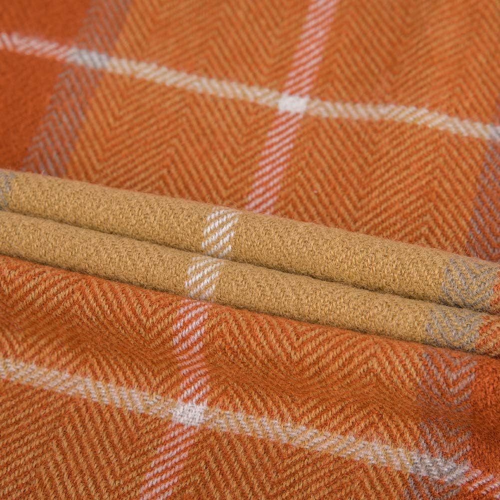 G Lake Orange Plaid tæppe Kast Akryl Blødt Vendbart Farvet Frynset Sengetæppe Gave Til Julepynt 127 Cm B X 170,2 Cm L-Græskar Orange Senge og Tæpper G Lake