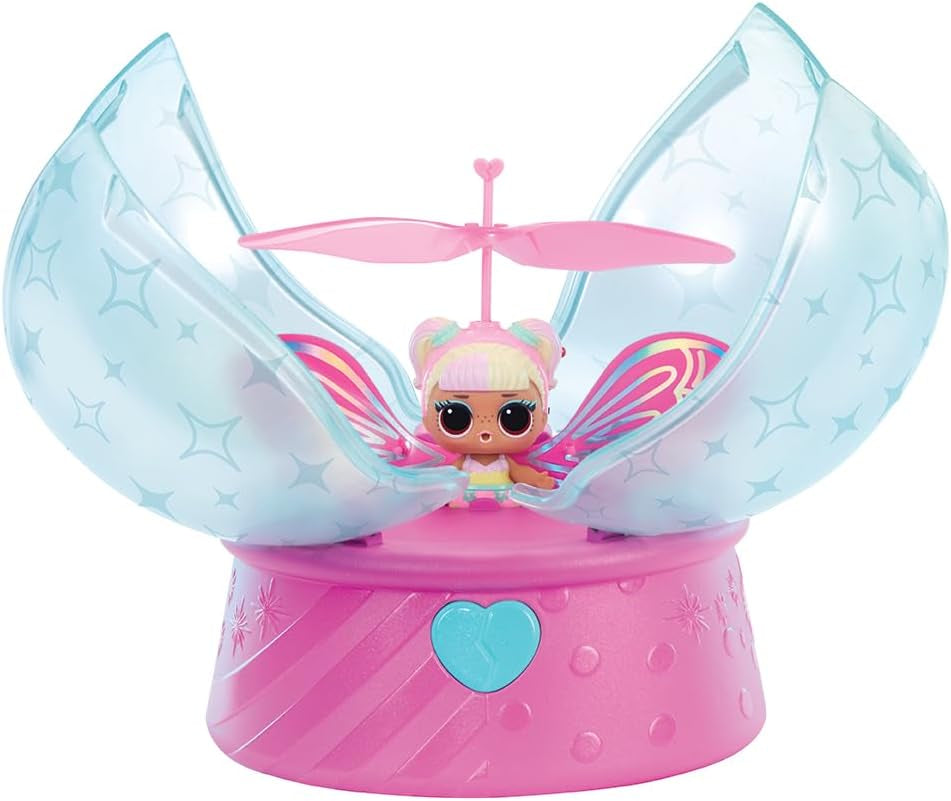 LOL overraskelse! Magic Flyers Fairies Tots - Blomsterbarn - Indeholder 1 dukke og 1 tryllestav i en blomsterformet pakke, 2 til at samle, Rose