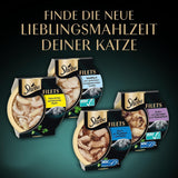 SHEBA-fileter Voksen Katzenfutter i Sauce med Kylling, Hochseefisch og Garnelen 16 x 60 g Shell