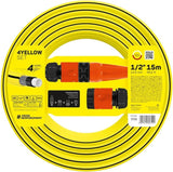 Haveslange Cellfast GUL, letvægts, holdbar, 4-lags, med sprinkler, UV- og algebestandig, vridningsbestandig, REACH-teknologi, 20 bar, -10/+50°C, 1/2" lukning, 15m