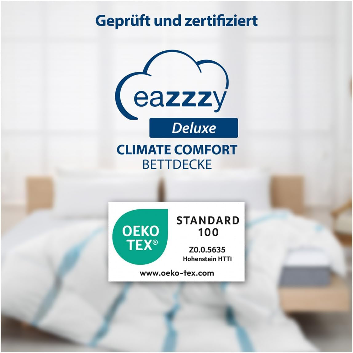 Genius Eazzzy Climate Comfort Quilt 155 X 220 Cm, Fibertæt, Letvægtsdyne til alle årstider, Åndbar dyne, Behagelig temperatur til søvn, Dyne til alle årstider Dyner og dyner Naty Shop