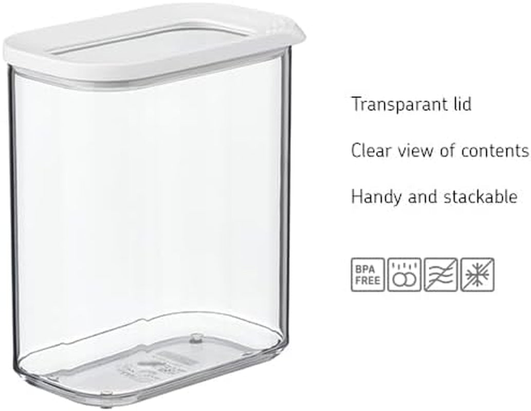 Mepal - Modula XXL Køleskabsopbevaringsboks - Madbeholder med låg - Køkkenopbevaringsboks og plastikopbevaringsboks - Stabelbar og forseglelig køleskabsholder - 4800ml - Hvide madopbevaringskasser Naty Shop