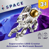LEGO Creator 3In1 Space Astronaut Legetøj, hunde- og rumskibsmodelsæt til børn, børnehavepynt, kreativ gave til drenge og piger 9 år 31152 Byggesæt Besuche den LEGO-Store