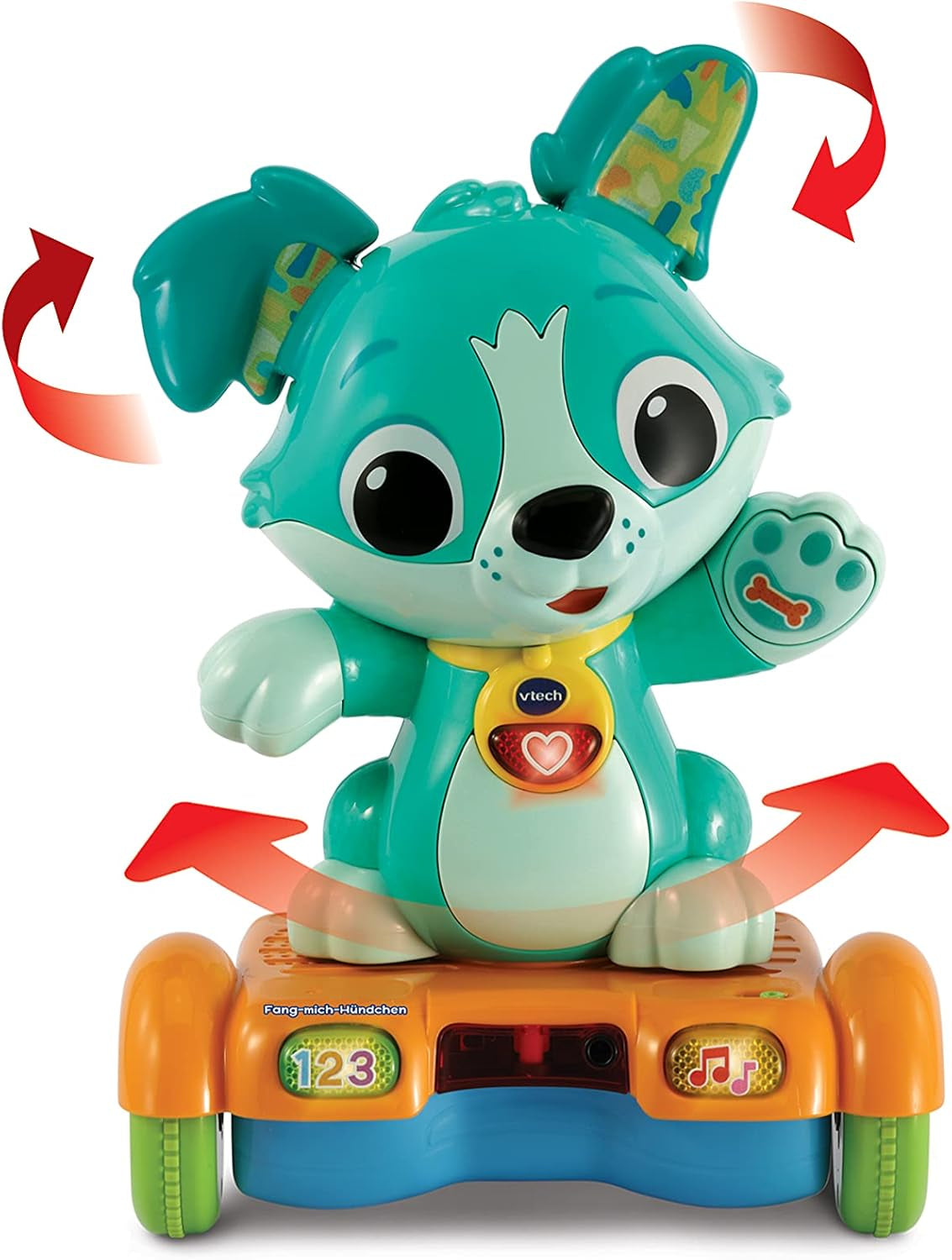 Vtech Baby Catch Me Puppy - Motoriseret hoverboard-hvalp tilskynder til bevægelse - Med bevægelige ører, sange, lyde og læringsindhold - For børn i alderen 12-36 måneder Bebe Toys Naty Shop
