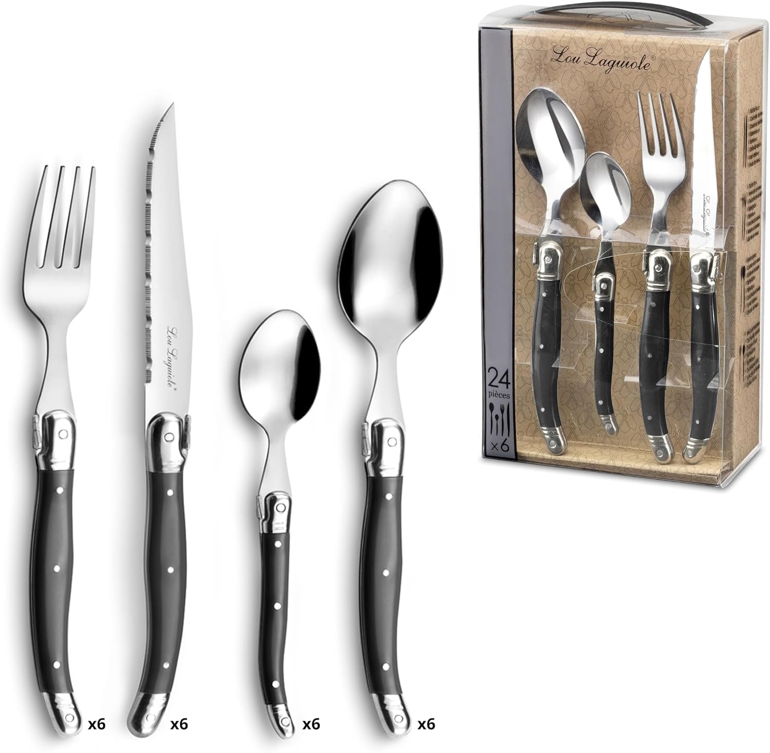 LOU LAGUIOLE TRADITION Bøfbestiksæt 24 stk Kitchen Naty Shop