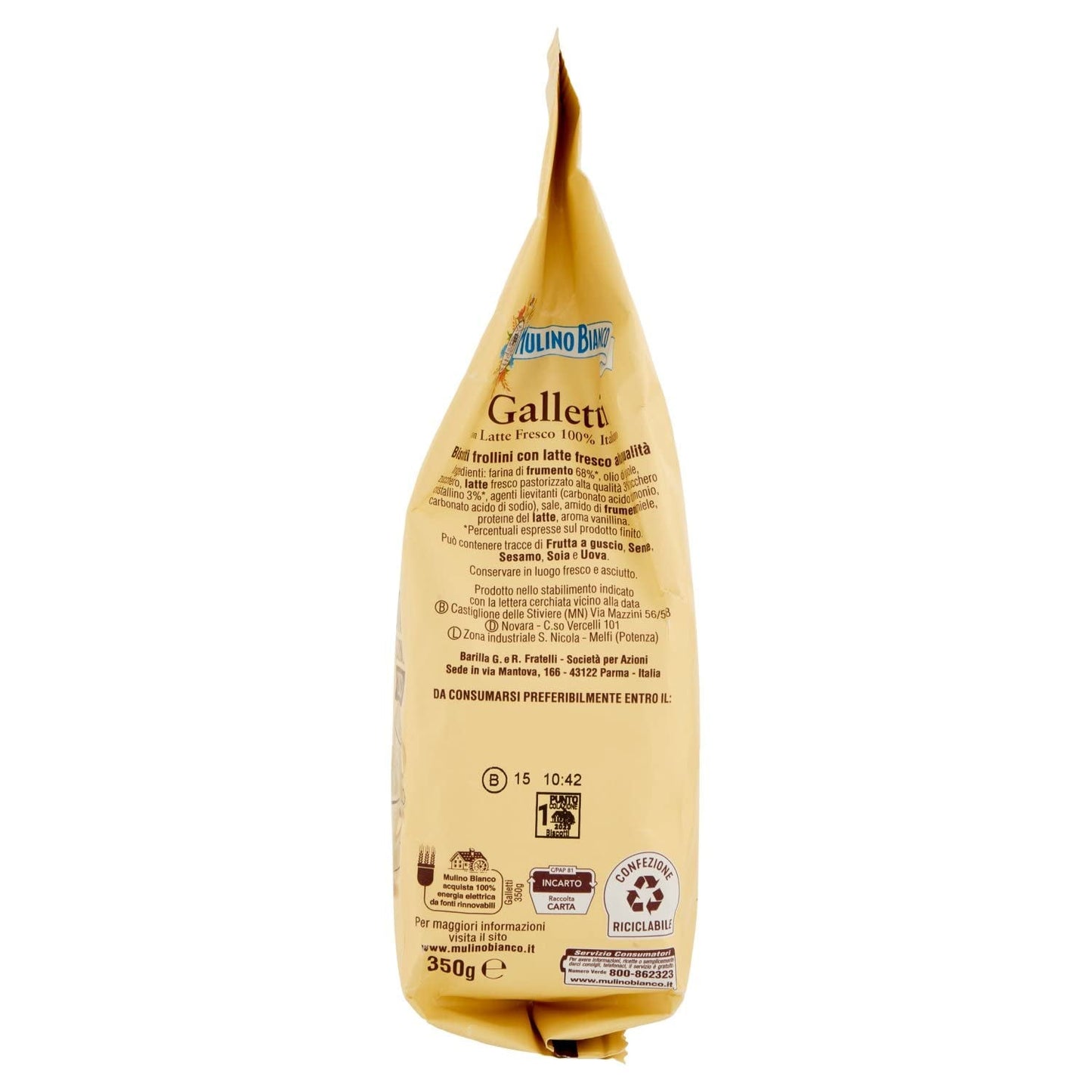 White Mill Frolini Galletti kiks med frisk mælk, 100% italiensk, 350 g