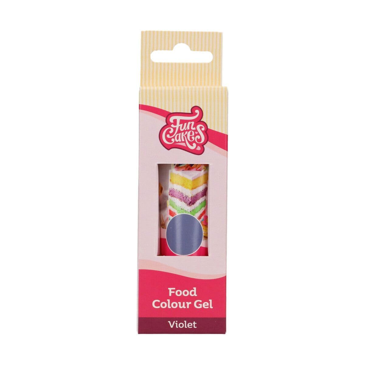 Funcakes Purple Food Color Gel: Højkoncentreret madfarve til dej, creme, fondant, marcipan, kager, nem dosering, individuelle dråber til at skabe levende farver, Halal, 30g