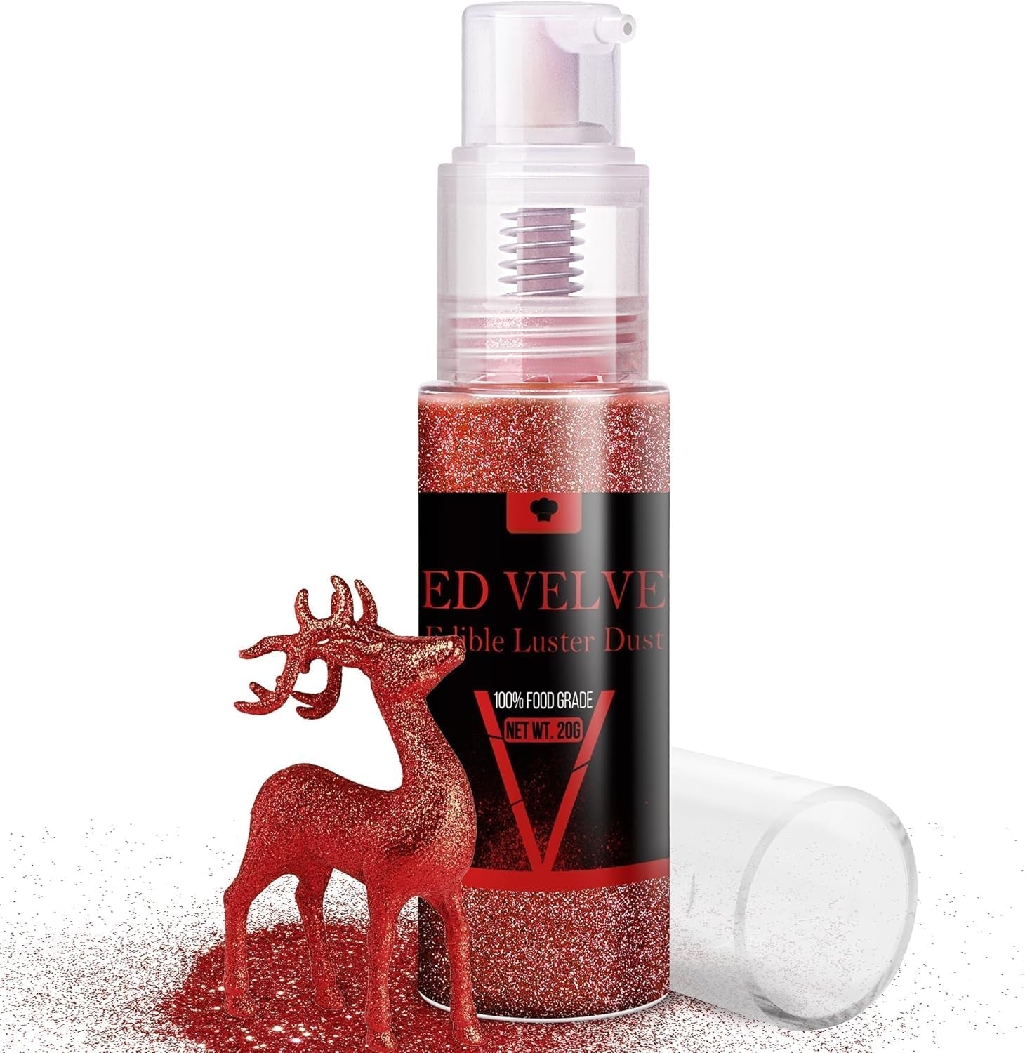 Spiselig glitterspraysæt - 20 g mad iriserende glitterstøv til drinks, champagne, kager - spiselig metallisk madfarve til cocktails, vin, spiritus, bagning, kager