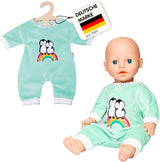 Heless 1181 - Polka Dot Penguin Design Doll Jumpsuit lavet af blød velour med højkvalitets broderistørrelse 28-35 cm
