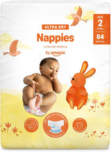 Amazon Ultra Dry Bleer, størrelse 1 (2-5 kg) - Månedlig æske, hvid, 96 antal (2 pakker af 48) (tidligere Mama Bear Brand, identisk produkt)