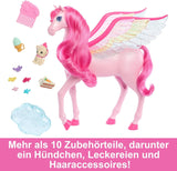Barbie Pegasus Magic Hide and Seek - Interaktivt legetøj med lys og lyde, 10 tilbehør, regnbuevinger, til alderen 3 og op, HLC41