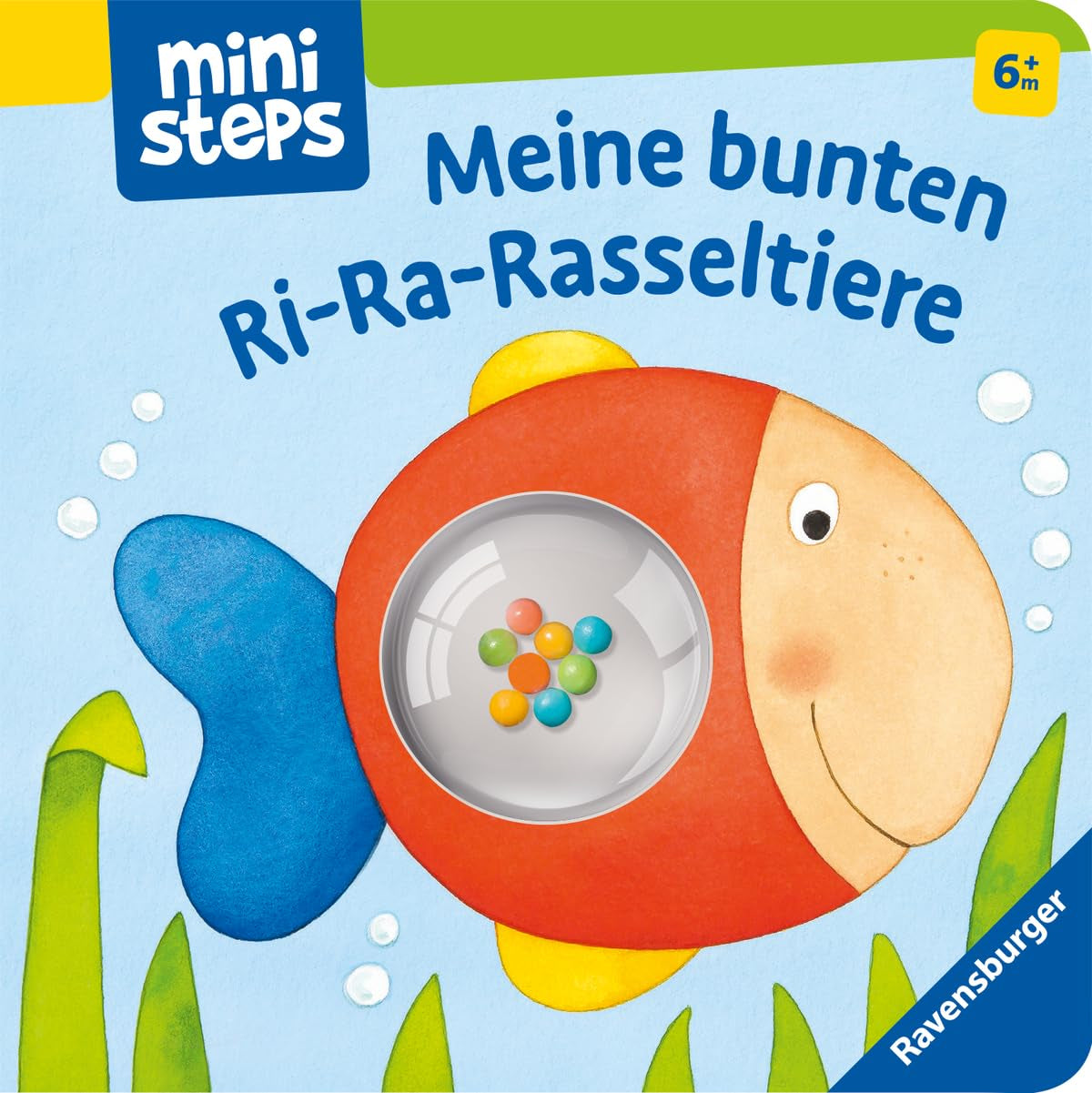 Mine farverige dyr med klokker Ri-Ra - bog med klokker til babyer fra 6 måneder, børnebog, legebog: fra 6 måneder Jucarii Bebe Naty Shop