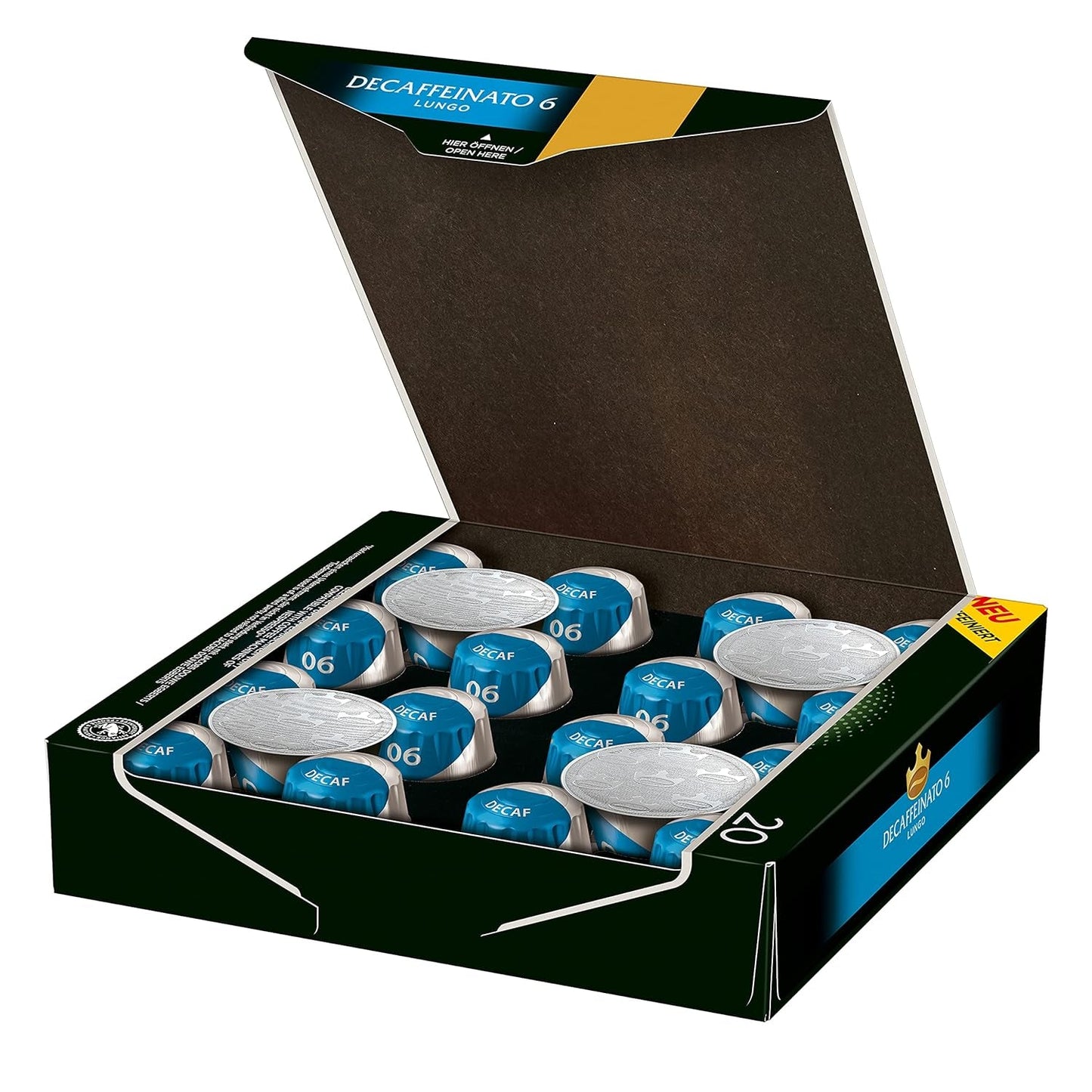 Jacobs Kaffeekapseln Lungo Decaffeinato- Intensität 6, 10er Pack, 10 x 20 Getränke & Kaffeekapseln Lungo Intenso, Intensität 8 af 12, 200 Nespresso®*-kompatibel Kapsel, 10 x 20 Getränke