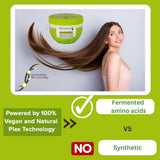 Bond Repair Mask hjælper med at revitalisere og styrke overbehandlet, beskadiget hår, formuleret med aminosyrer fra naturen - Vegansk og naturlig plex-teknologi. Naty Shop hårmaske