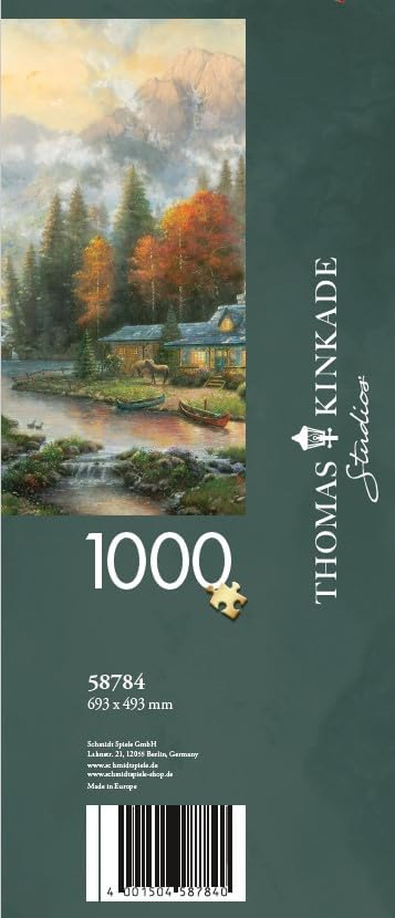 Schmidt Spiele 58784 Thomas Kinkade, Aften ved Autumn Lake, puslespil 1000 brikker, farverigt Puzzle Naty Shop
