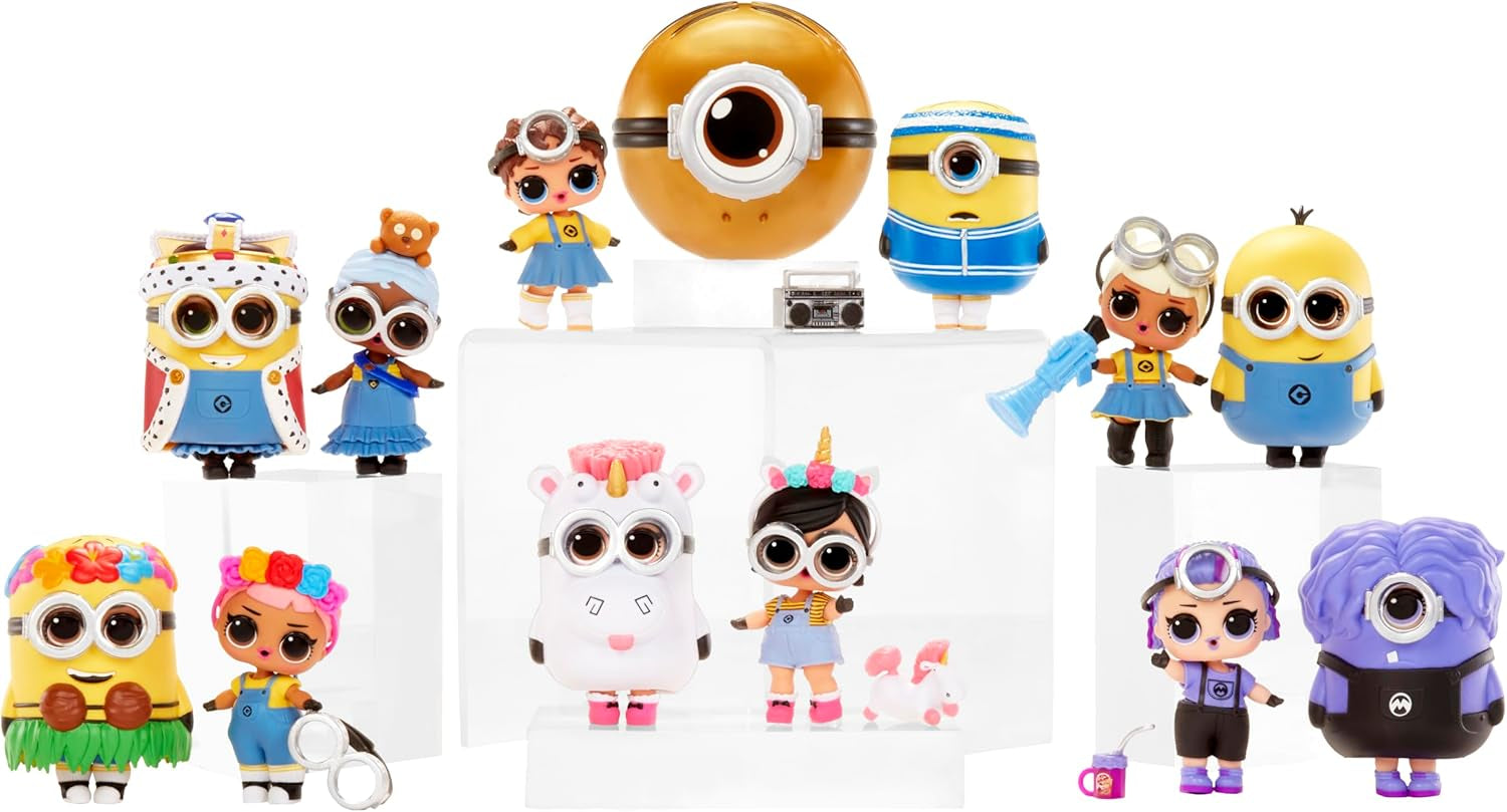 LOL overraskelse! Loves Minions Tots - Indeholder 1 dukke med outfit og tilbehør, Minions inspireret bold, skjult emballage, 6 samledukker