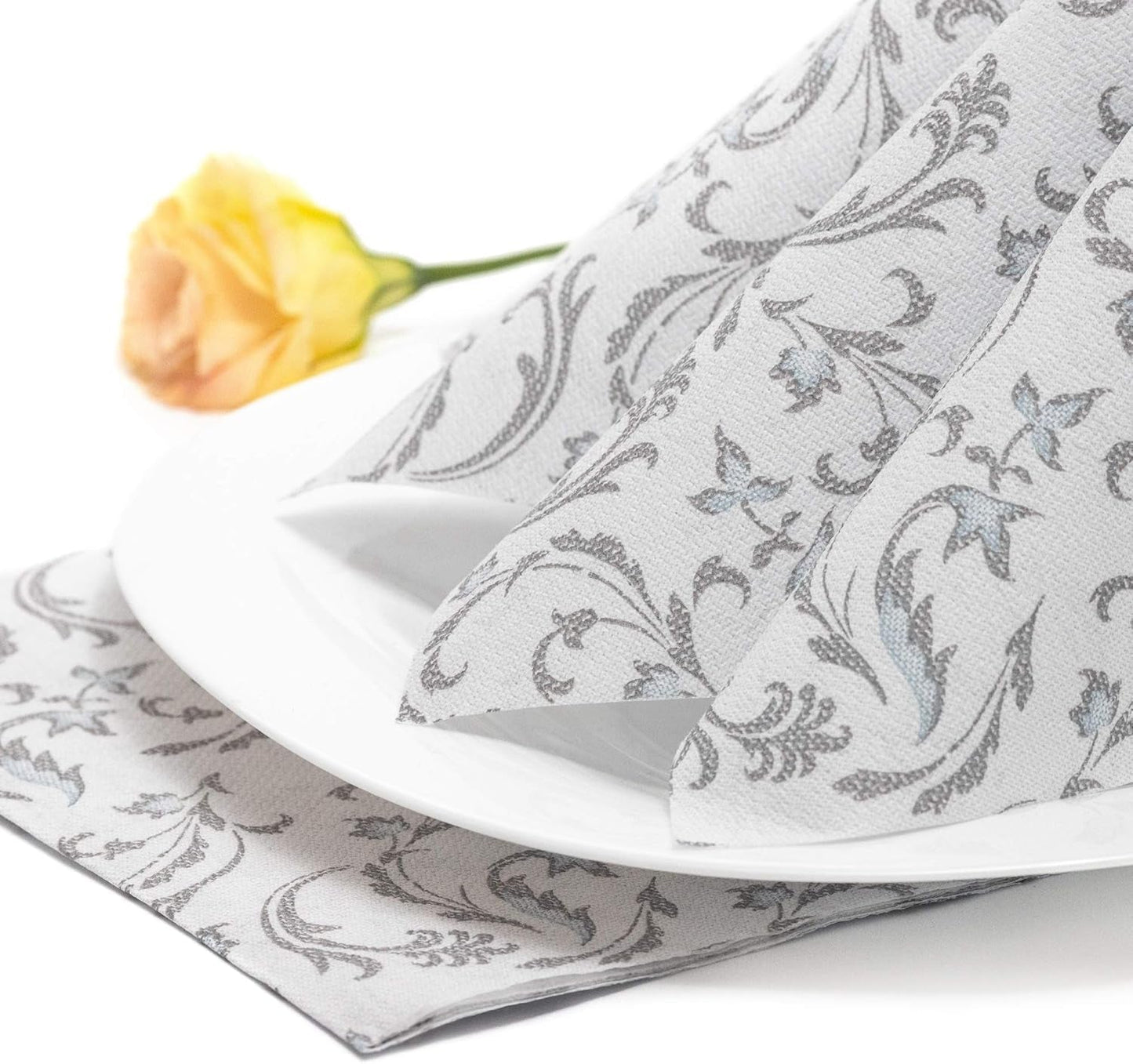 Papstar, 50 servietter "ROYAL Collection" 1/4-fold 40 Cm X 40 Cm grå "Damascato", #85005