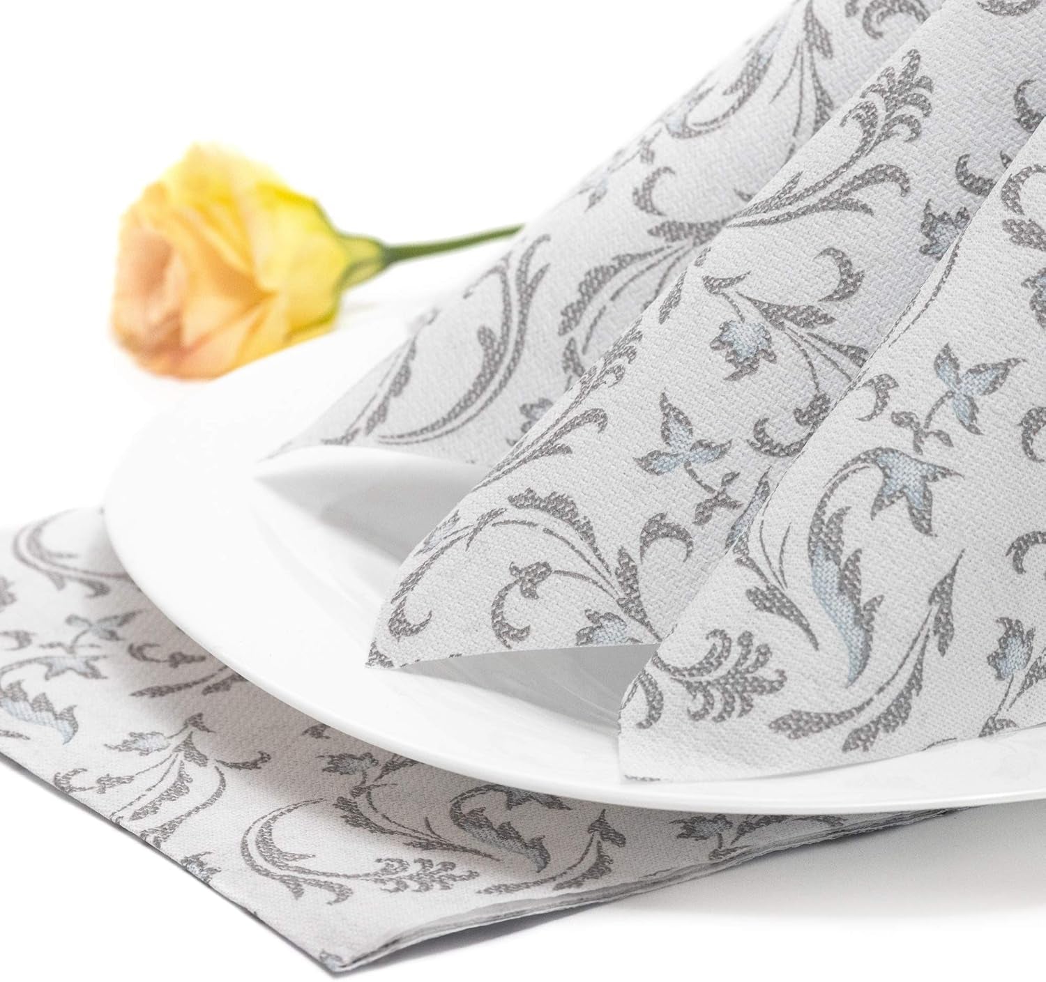 Papstar, 50 servietter "ROYAL Collection" 1/4-fold 40 Cm X 40 Cm grå "Damascato", #85005