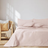 Ameliahome Sengetæppe med pomponer 220X240 Cm Dobbeltsidet sengetæppe Ultrasonic Quilting Polyester Meadore Grå Senge og Tæpper Besuche den AmeliaHome-Store Meadore pulver pink 200X220 Cm