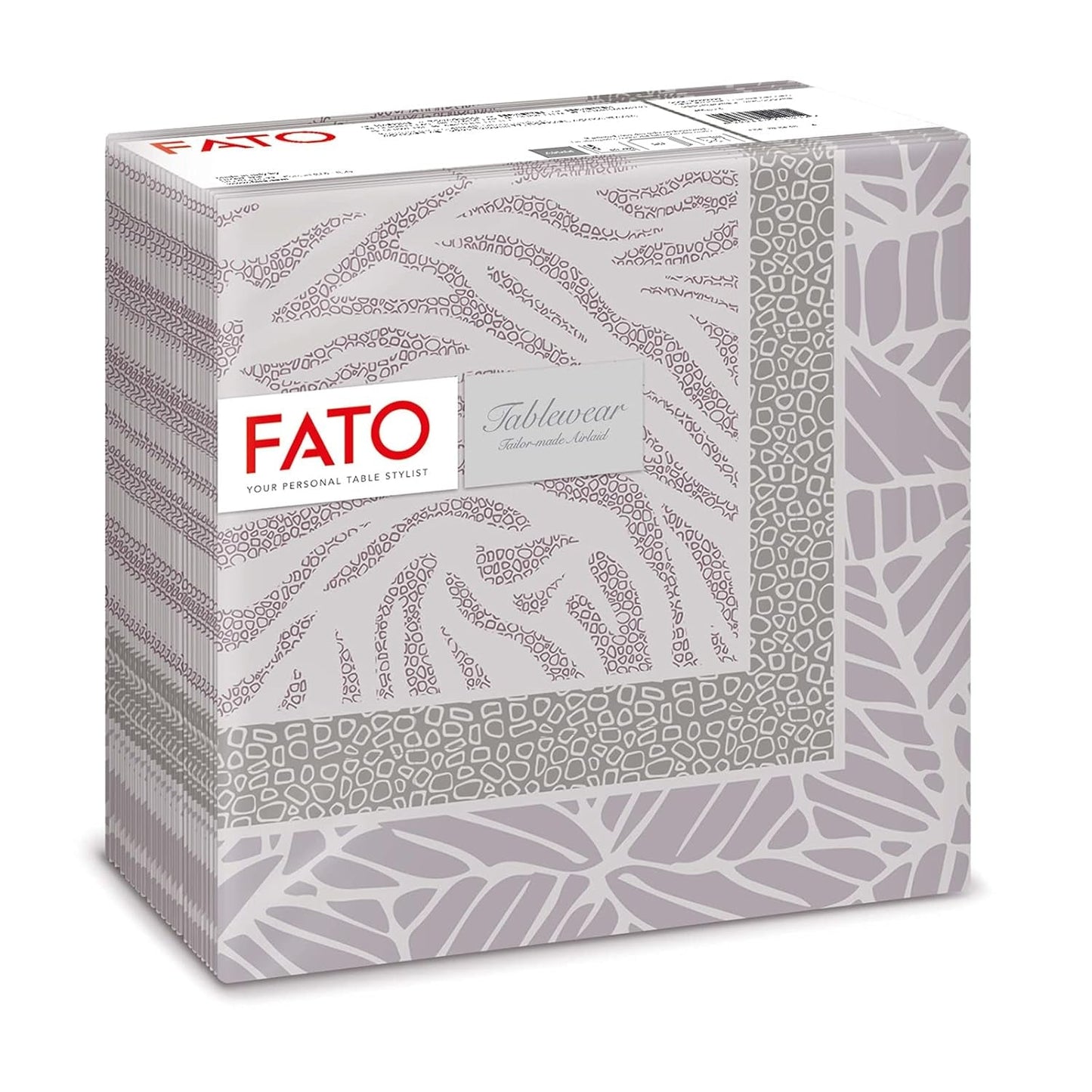 Fato - Tørre papirservietter, airlaid, tekstileffekt, pakke med 50 servietter, 40X40 foldet i 4 format, Tropicana Decor