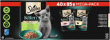 Sheba vådfoder til killinger, i diverse poser, med laks (MSC) og kylling i sauce, multipak 40x85g