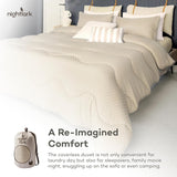 Night Lark Dyne uden betræk, 4,5 Tog, King Size, Tufted Dot Collection, Luksus sengetøj, Hypoallergenisk, Maskinvaskbar, Varme Sanddyner & Quilts Naty Shop