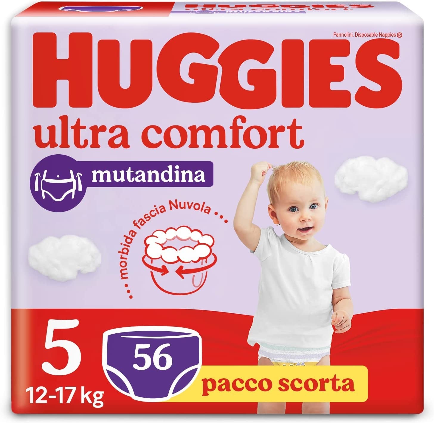 Huggies Ultra Comfort bleer, størrelse 5 (12-17 kg), 56 stk
