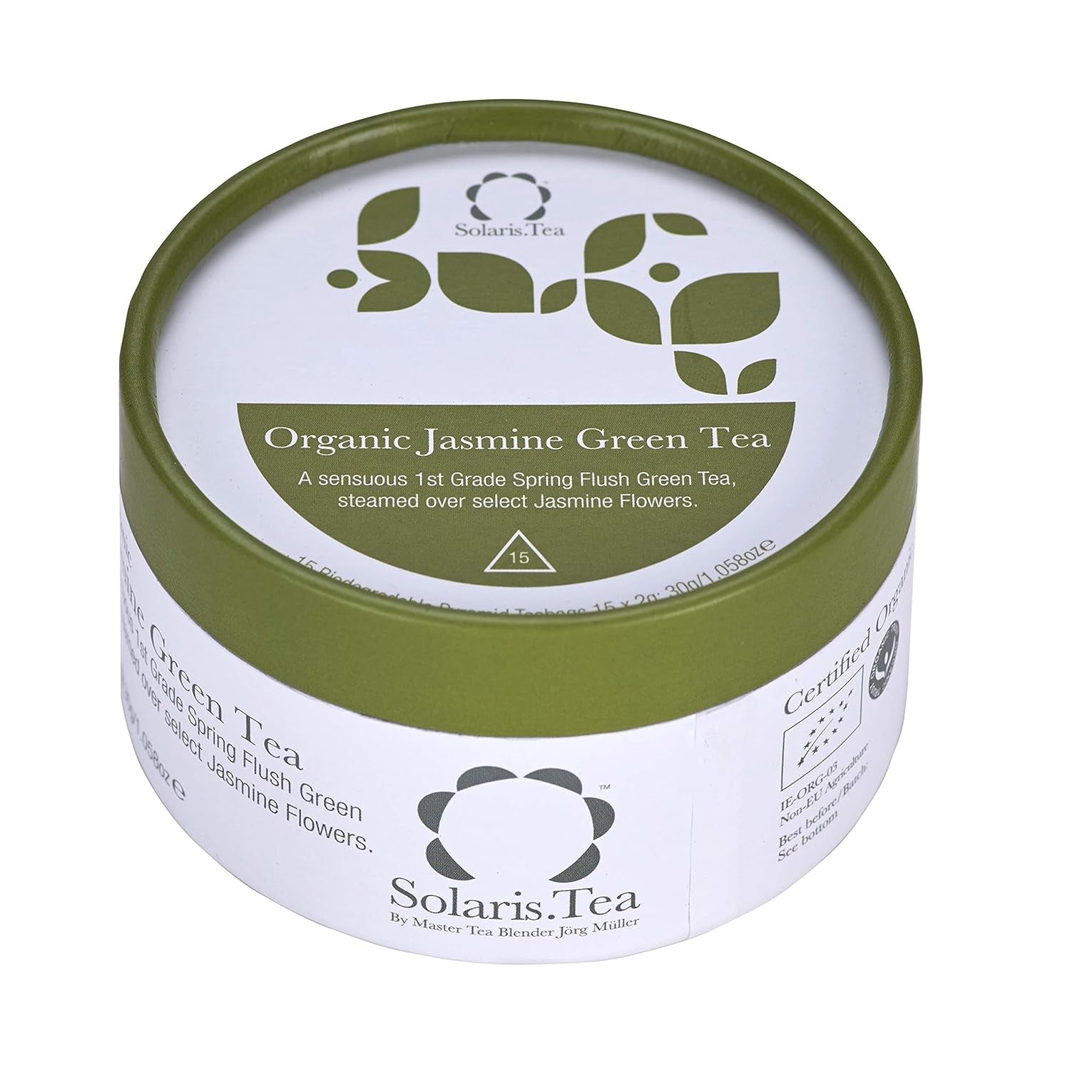 Økologisk jasmin grøn te 15 silke teposer 1 pakke (1 x 30 g)