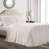 Lush Decor Dynebetræk med flæseskørt, Polyester, Hvid, Dobbeltseng Frodig Decor Hvid enkeltsenge og dyner