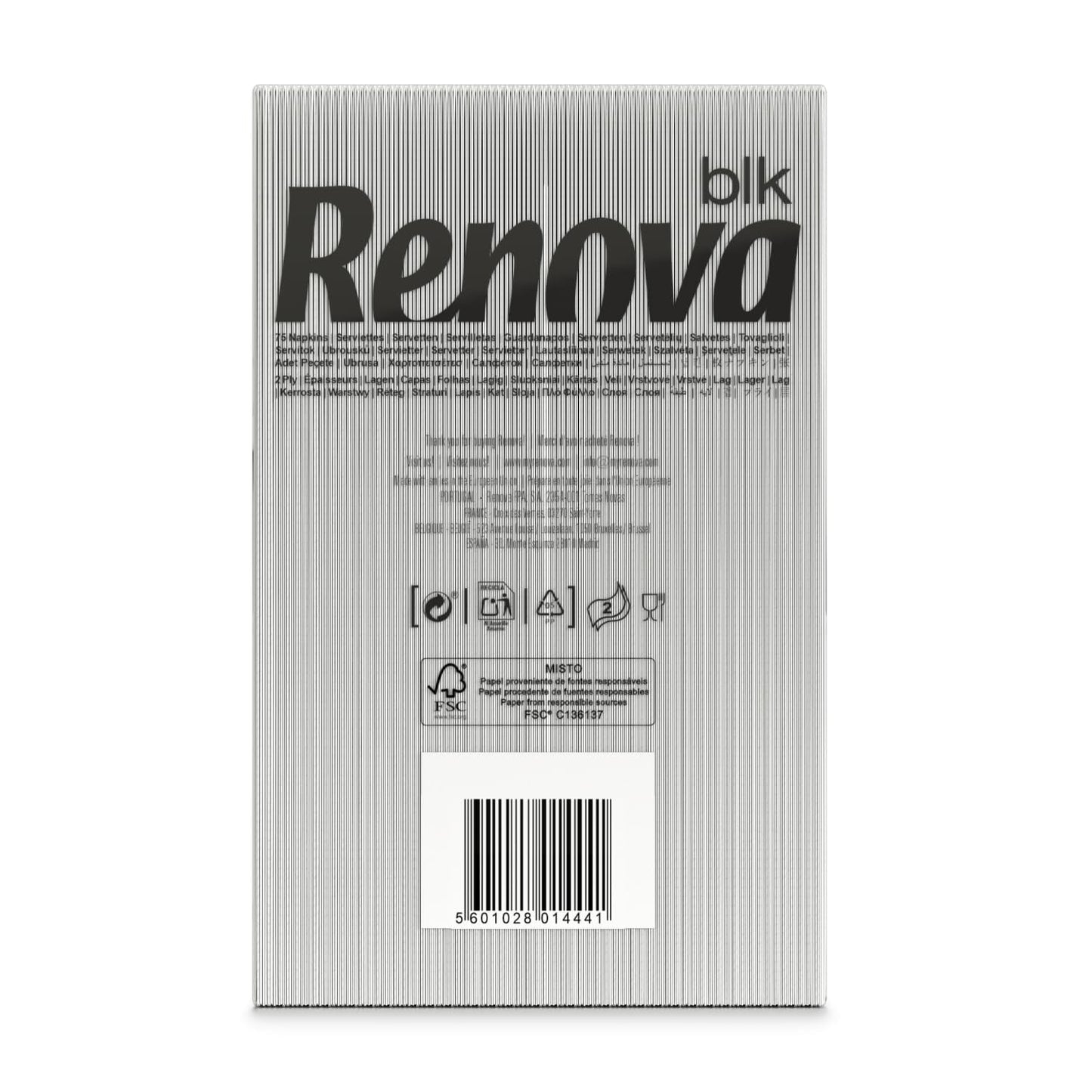 Renova store hvide papirservietter, 75 servietter