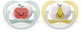 Philips AVENT ultra luft sut - 2-pak, BPA-fri, åndbar, til babyer 0-6 måneder, inklusive bæretaske og sterilisering, æble/pære (model SCF080/17)