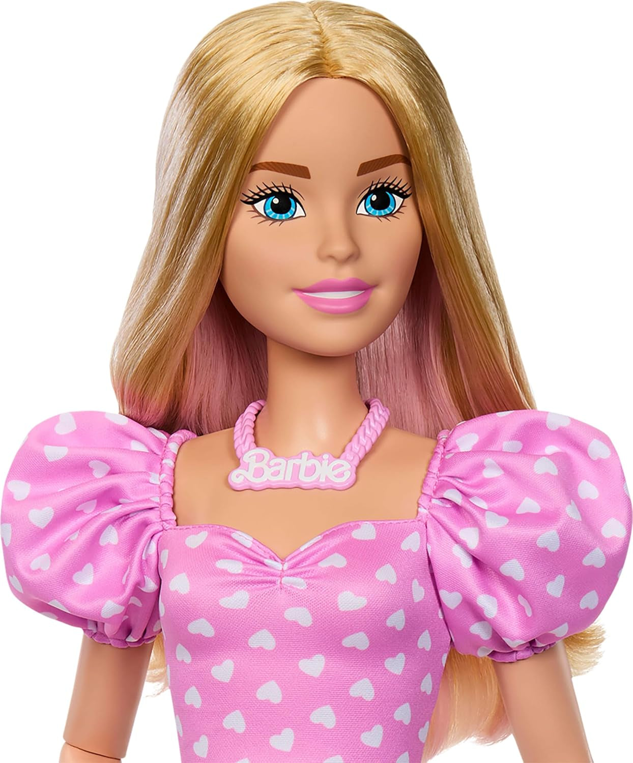 Moderigtig Barbie-dukke 71 cm blond med aftageligt tøj Pink top denimnederdel Cowboystøvler Halskæde og håndtaske HYT84