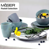 MÄSER Pastel Selection, Modernes Geschirr Set for 4 Personen, 16-teiliges Kombiservice aus Keramik, Steinzeug, Türkis-Grün