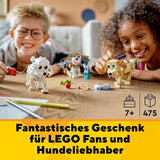 LEGO 31137 Creator 3-i-1 sødt hundesæt med dyrefigurer Gravhund, mops, puddel og mere, Legetøj til børn på 7+, gave til hundeelskere Byggesæt Besuche den LEGO-Store