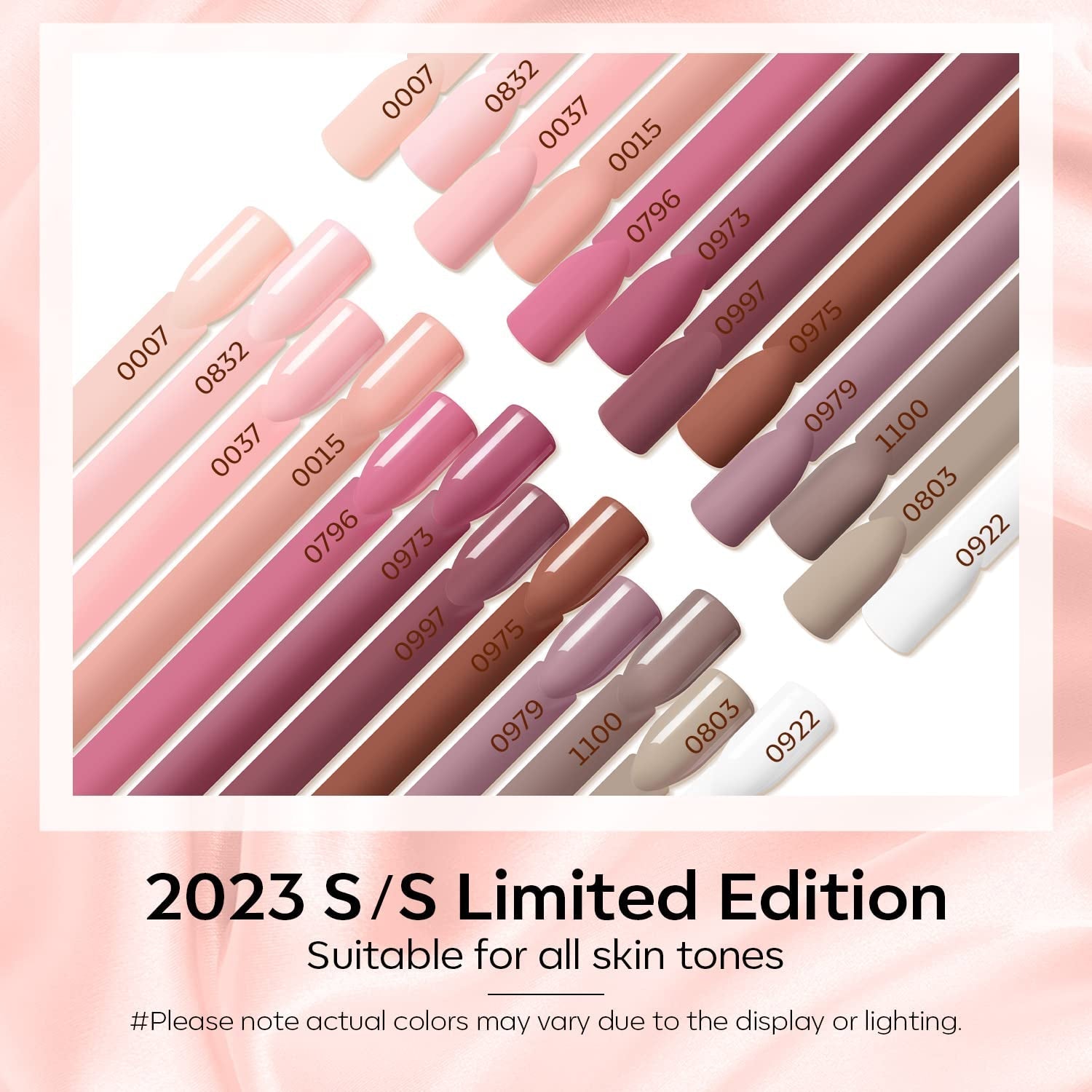 Modelones 35 stk Gel neglelak sæt, UV neglelak sæt med 48W lampe, nøgen brun hvid pink gel neglelak sæt, UV gel negle lak sæt med top coat base negle studio sæt