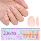 Btartbox Extra Short Soft Gel Negle Fulddækning Mandel Korte neglespidser 160 stk. Præ-designede XCOATTIPS kunstige negle Mandelkorte neglespidser til negleforlængelser