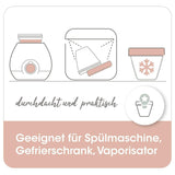 Modermælksbeholdere NIP First Moments 150 ml, 4 stk.: stabelbare og lækagesikre Tilbehør Mad og amning Bebe Naty Shop