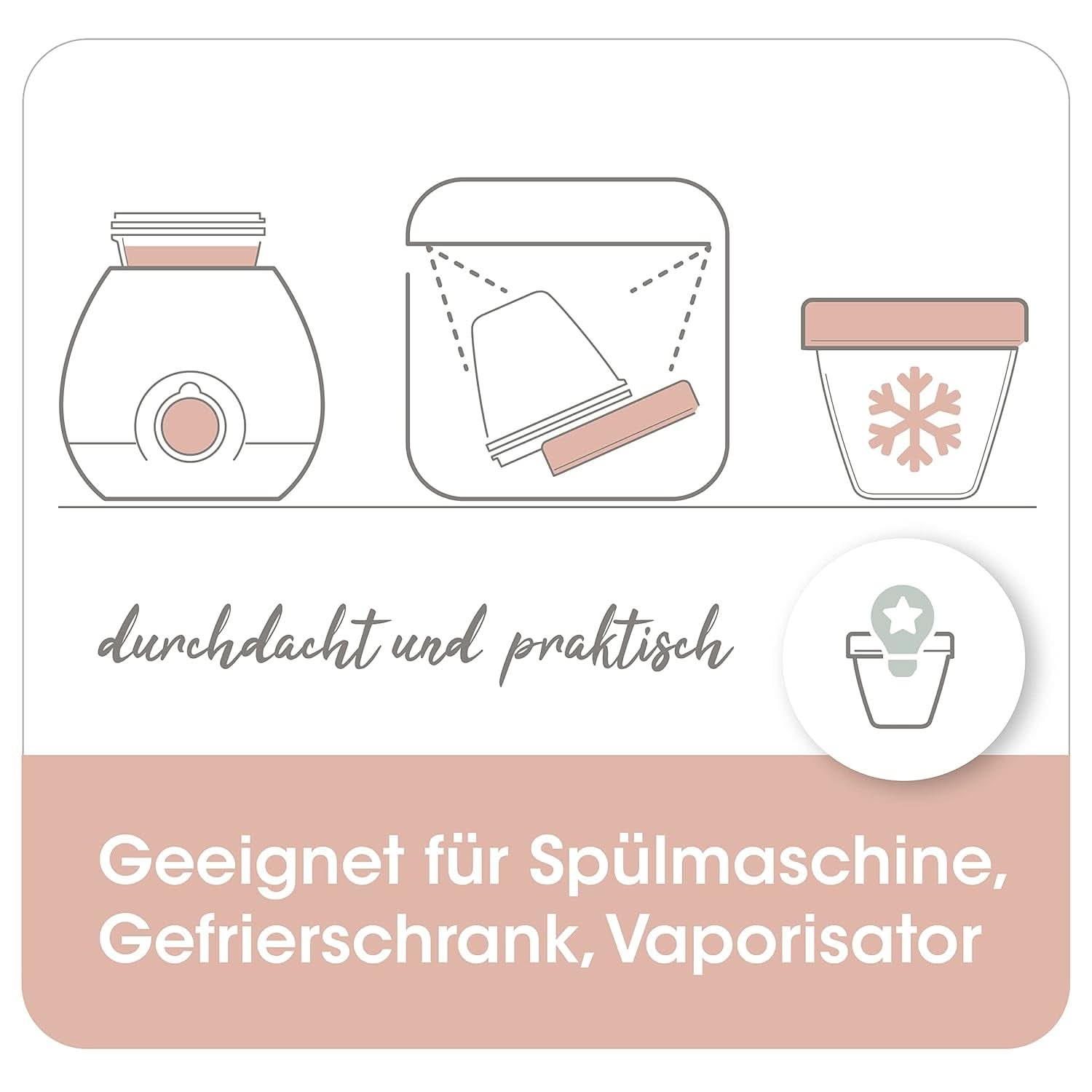 Modermælksbeholdere NIP First Moments 150 ml, 4 stk.: stabelbare og lækagesikre Tilbehør Mad og amning Bebe Naty Shop