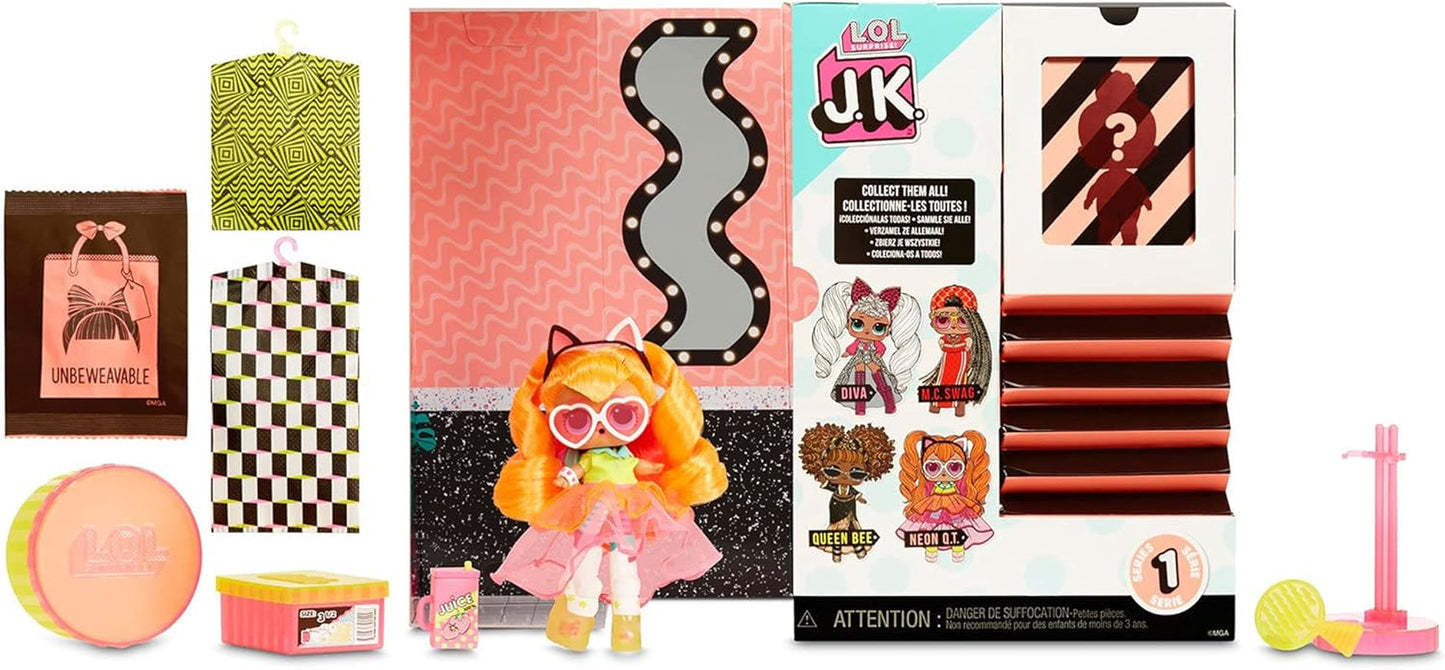 LOL overraskelse! 570776E7CAZ JK Mini Fashion Doll - 15 overraskelser, tøj og tilbehør - Samlerobjekter - Neon QT