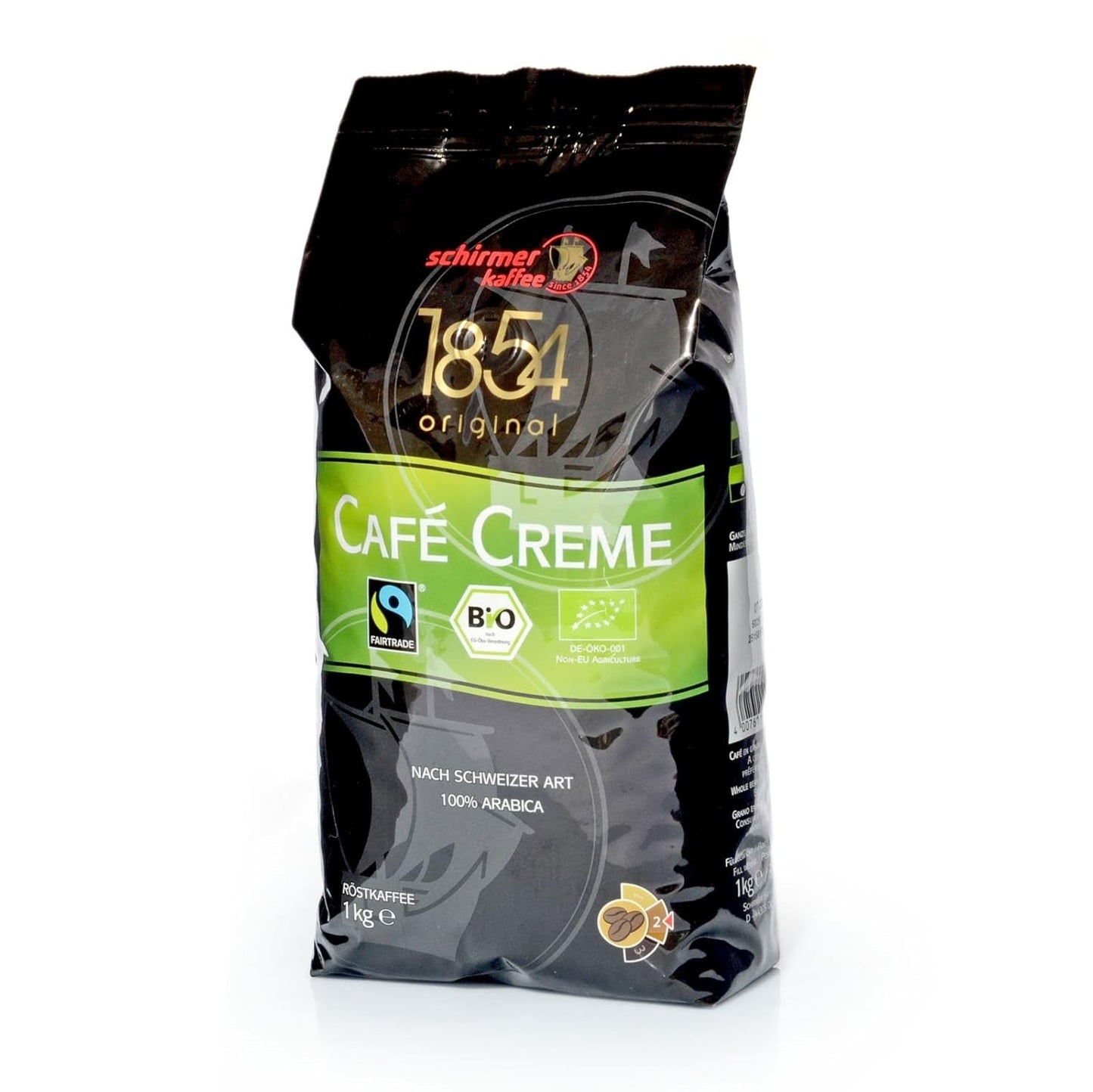 Fairtrade Cafe Creme kaffe, hele bønne, kaffebønner, pakke med 8, 8 x 1000 g