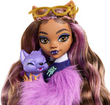 Monster High Clawdeen Wolf Doll med Crescent Dog og tilbehør som rygsæk, kalender, snacks og mere, HRP65 Naty Shop Dolls