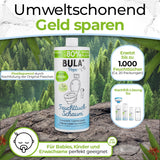 BULA® Popo genopfyldningsflaske (750 ml) BARE FOR AT FYLDE vores 150 ml og 50 ml flasker! | Erstatter op til 1.000 servietter! | Med ingredienser af naturlig oprindelse