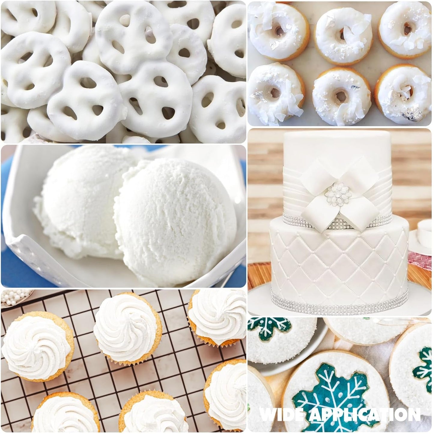 Gel-madfarve - 120 g koncentreret madfarve til kagepynt, bagning, småkager, macarons - sukkerfri madfarve til drikkevarer, kagedekoration, DIY-slime, påskeæg (hvidt)