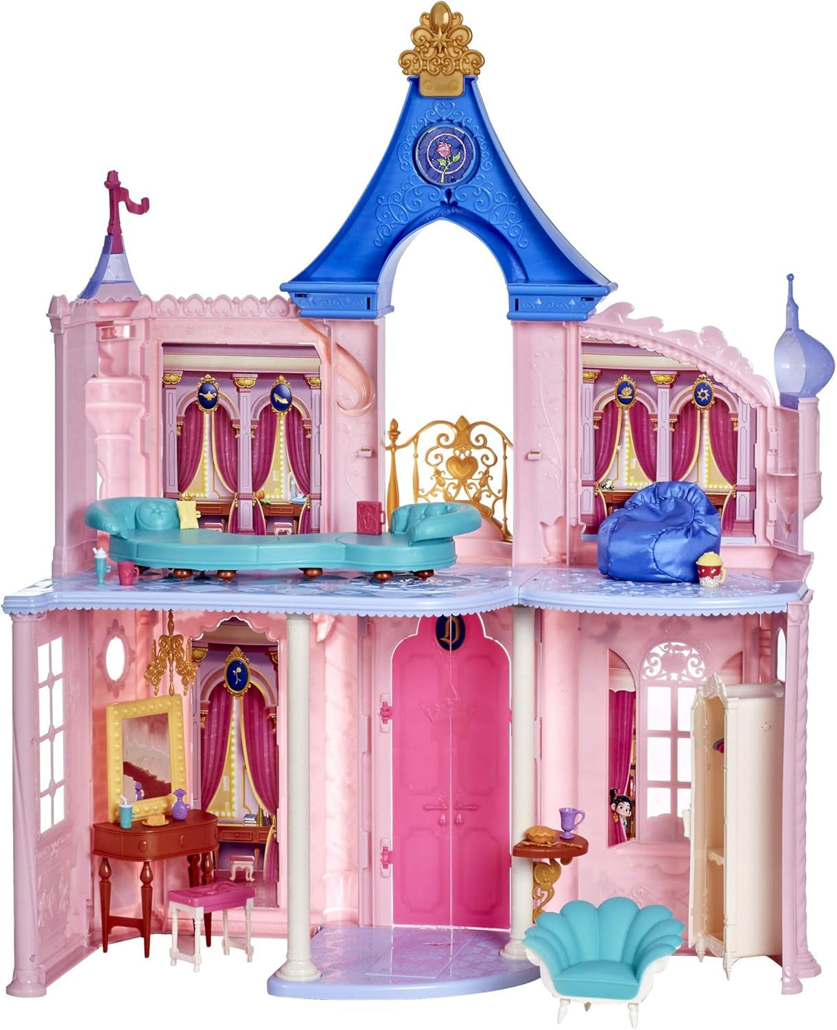 Disney Princess Castle Comfy Squad Dukkehus med 6 møbler og 16 tilbehør Legetøj til 5 år Piger Dukkehuse Naty Shop Standardtitel