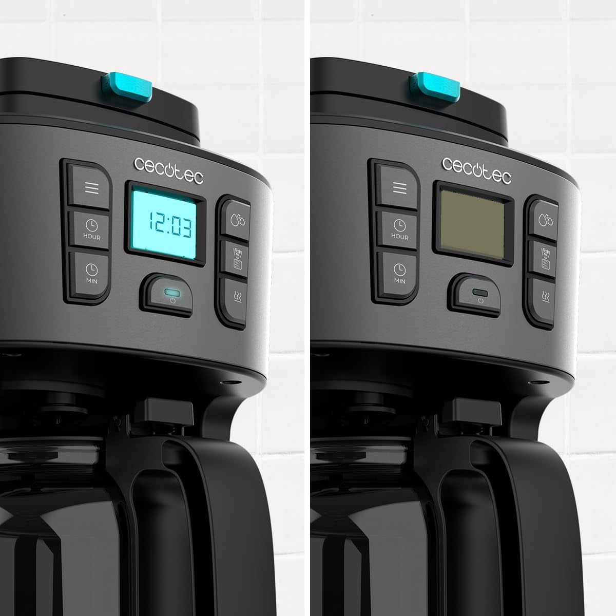 Cecotec Coffee 66 Grind & Drop Essential dryp kaffemaskine. 1086 W, Klingesliber, Op til 12 kopper, Ekstrem Aroma-teknologi, Digital, Rustfrit Stål, Auto-Sluk.