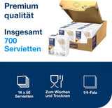 Tork Linstyle hvide bordservietter, 1/4 fold, 19,5 × 19,5 cm, 14 N50 servietter, 509410