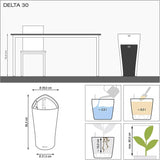 LECHUZA DELTA Premium 30 blank hvid 15500