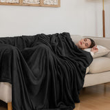 Hyggeligt tæppe Fluffy Fleece-tæppe 130 X 150 cm Sengetæpper Sofatæppe Store bløde tæpper og tæpper til voksne Sofatæpper Varme Maskinvaskbare sorte senge og tæpper God aften