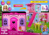 Barbie Chelsea dukkehus med 15+ tilbehør, pop-up-hus udvides til over 42 x 33 cm med 5 legeområder og en rutsjebane, med en lille dukke og en hund, JFW49