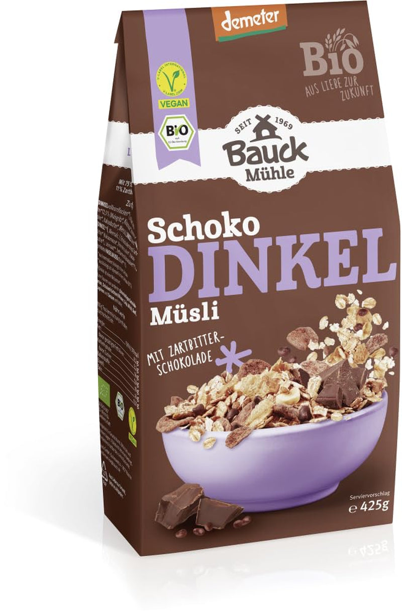Bauck HOF Dinkelmüsli Schokozart, 425G (1Er Pack) Korn Naty Shop 12 X 425 Gr